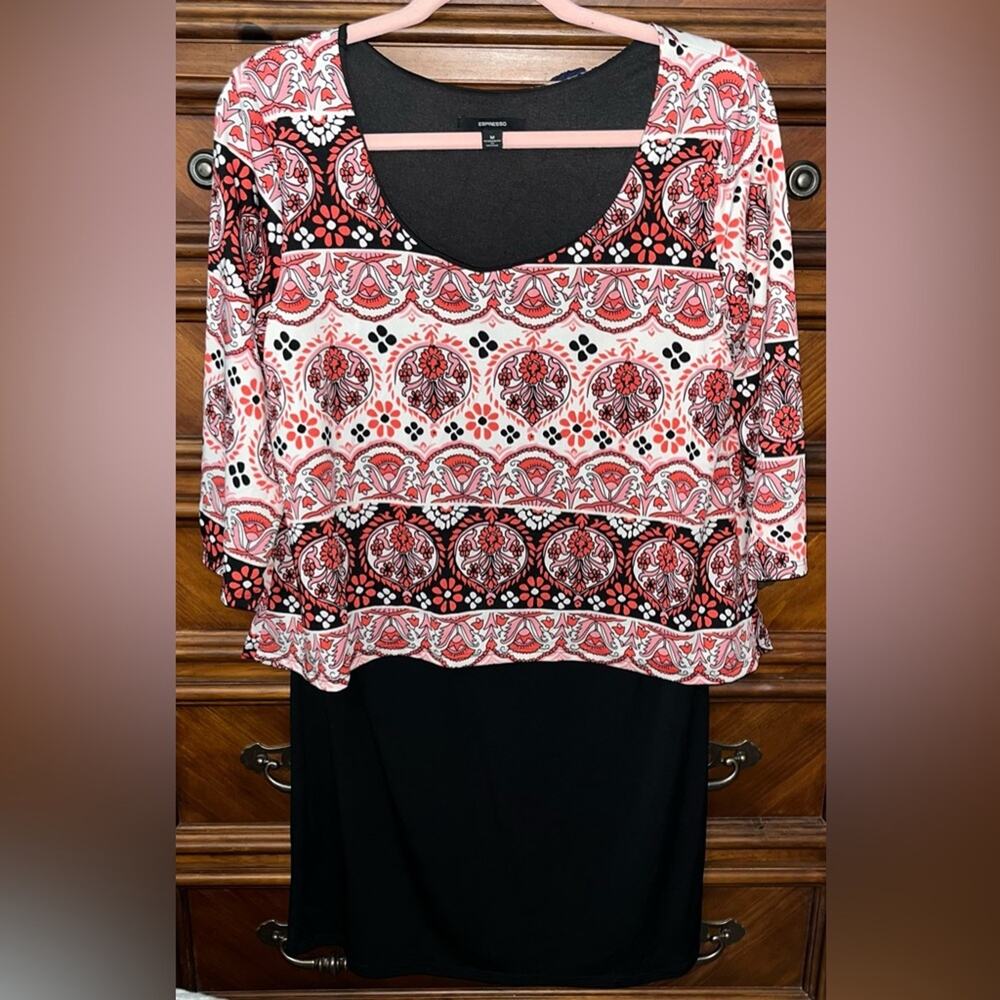 Espresso Women’s Overlay Blouse Mini Dress 19” P2P
